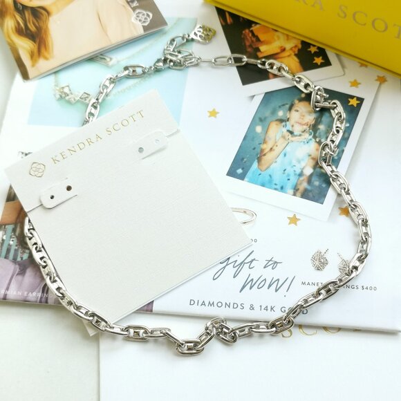 New Kendra Scott Bailey Chain Necklace in Silver - Picture 2 of 3